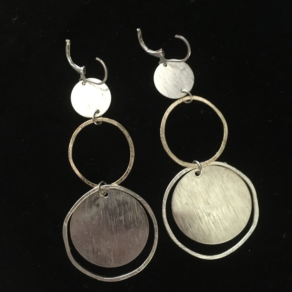 Boho Pierced Earrings with Circles & Discs